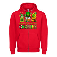 Red St. Patrick's Day shamrockin' with my gnomies Zipper Hoodie - Neo Western