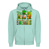 Seafoam St. Patrick's Day shamrockin' with my gnomies Zipper Hoodie - Neo Western