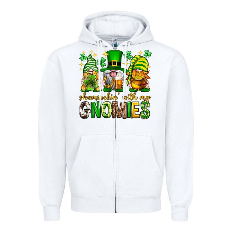 St. Patrick's Day Shamrockin' With My Gnomies Zipper Hoodie by Neo Western | Teevron