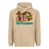 Mushroom tis the seasin with christmas cake abd jesus Heavyweight Hoodie - AdoDesignShop