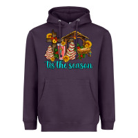 Plum tis the seasin with christmas cake abd jesus Heavyweight Hoodie - AdoDesignShop