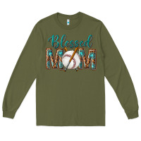 Army Green western blessed mom with baseball Long Sleeve Tee - texasbilliewilder