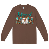 Chestnut western blessed mom with baseball Long Sleeve Tee - texasbilliewilder
