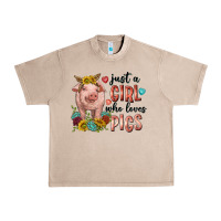 French Oak western just girl who loves pigs Urban Heavy Tee - texasbilliewilder