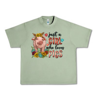 Oil Green western just girl who loves pigs Urban Heavy Tee - texasbilliewilder