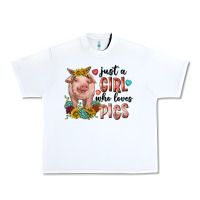 Western Just Girl Who Loves Pigs Urban Heavy Tee | Teevron