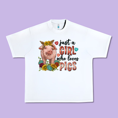 Urban Heavy Tee western just girl who loves pigs