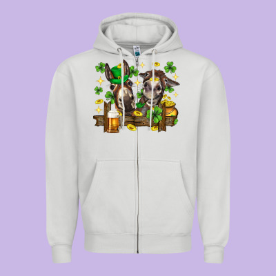 St. Patrick's Day Donkey Zipper Hoodie Designed By Neo Western