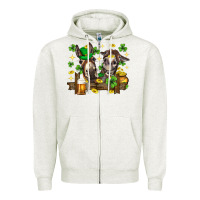 Oatmeal Heather St. Patrick's Day donkey Zipper Hoodie - Neo Western