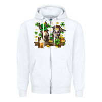 White St. Patrick's Day donkey Zipper Hoodie - Neo Western