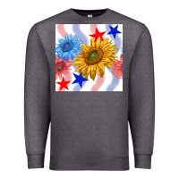 Charcoal Heather patriotic sunflowers Premium Sweatshirt - BundleAndBundleShop