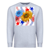 Heather Grey patriotic sunflowers Premium Sweatshirt - BundleAndBundleShop