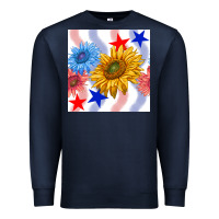 Navy patriotic sunflowers Premium Sweatshirt - BundleAndBundleShop