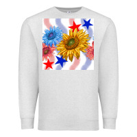 Oatmeal Heather patriotic sunflowers Premium Sweatshirt - BundleAndBundleShop