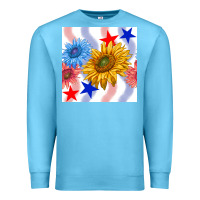 Ocean Blue patriotic sunflowers Premium Sweatshirt - BundleAndBundleShop