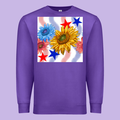 Patriotic Sunflowers Premium Sweatshirt Designed By Bundleandbundleshop