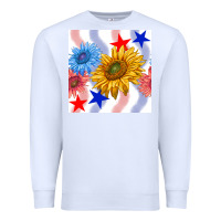 White patriotic sunflowers Premium Sweatshirt - BundleAndBundleShop