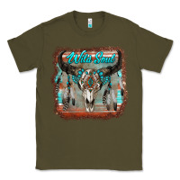 Army Green wild soul boho skull with background Classic Tee - RanaPortraitStore
