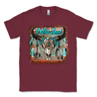 Burgundy wild soul boho skull with background Classic Tee - RanaPortraitStore