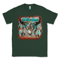 Sports Green wild soul boho skull with background Classic Tee - RanaPortraitStore