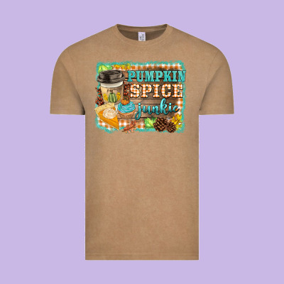 Pumpkin Spice Junkie Vintage Tee Designed By Barkaloodesign