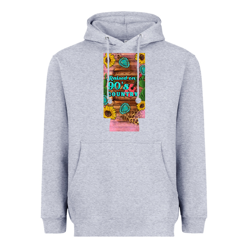 Raised 90's Country Guitar Cactus Sunflower's 12 Oz Can Cooler  (slim) Heavyweight Hoodie by Artiststas | Teevron