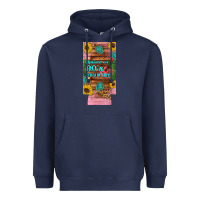 Navy raised 90's country guitar cactus sunflower's 12 oz can cooler  (slim) Heavyweight Hoodie - Artiststas