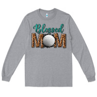 Heather Grey western blessed mom with hockey Long Sleeve Tee - texasbilliewilder