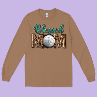Western Blessed Mom With Hockey Long Sleeve Tee Designed By Texasbilliewilder