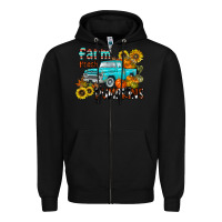 Black farm fresh pumpkin Zipper Hoodie - CowhideDigitalArt