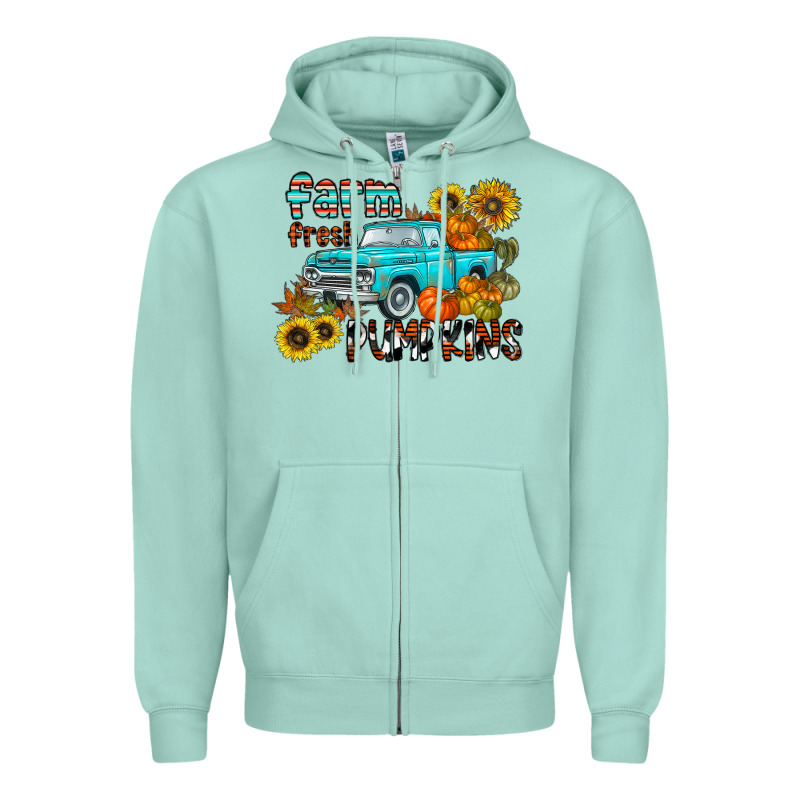 Farm Fresh Pumpkin Zipper Hoodie by CowhideDigitalArt | Teevron
