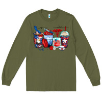 Army Green American nurse coffee cups Long Sleeve Tee - Zillion Design Studio