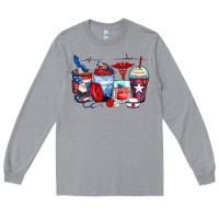 Heather Grey American nurse coffee cups Long Sleeve Tee - Zillion Design Studio