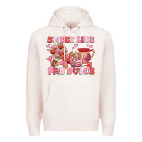 Pale Pink sweet like pan dulce Premium Hoodie - MaliasSmallBusiness