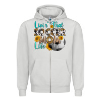 Dove Grey livin' that soccer mom life Zipper Hoodie - HRA Design Shop