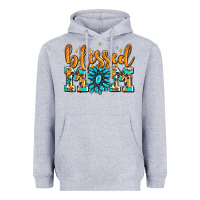 Heather Grey blessed mom with gemstone Heavyweight Hoodie - AdoDesignShop