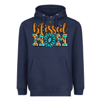 Navy blessed mom with gemstone Heavyweight Hoodie - AdoDesignShop