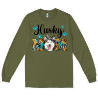 Army Green husky mom western Long Sleeve Tee - RanaPortraitStore
