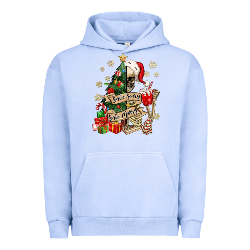 Sorta Scary Sorta Merry Skeleton Christmas Tree Urban Hoodie by MaliasSmallBusiness | Teevron