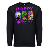 Black happy halloween Premium Sweatshirt - JahusDesignShop
