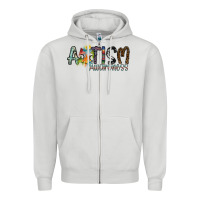 Dove Grey autism awareness Zipper Hoodie - SublimationCraftShop
