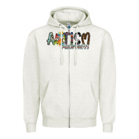 Oatmeal Heather autism awareness Zipper Hoodie - SublimationCraftShop