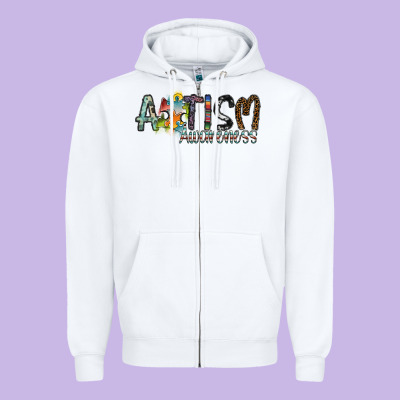 Autism Awareness Zipper Hoodie Designed By Sublimationcraftshop