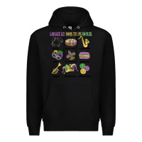 Black laissez les bons temps rouler Premium Hoodie - MaliasSmallBusiness