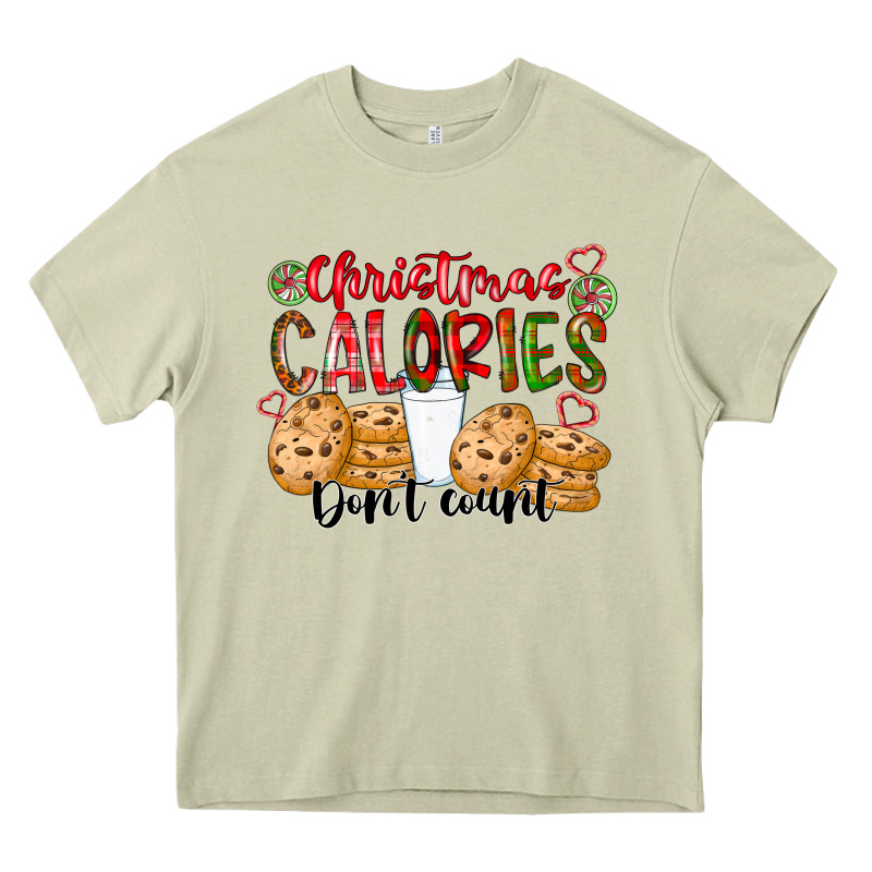 Christmas Calories Dont Count Heavy Core Tee by CowhideDigitalArt | Teevron