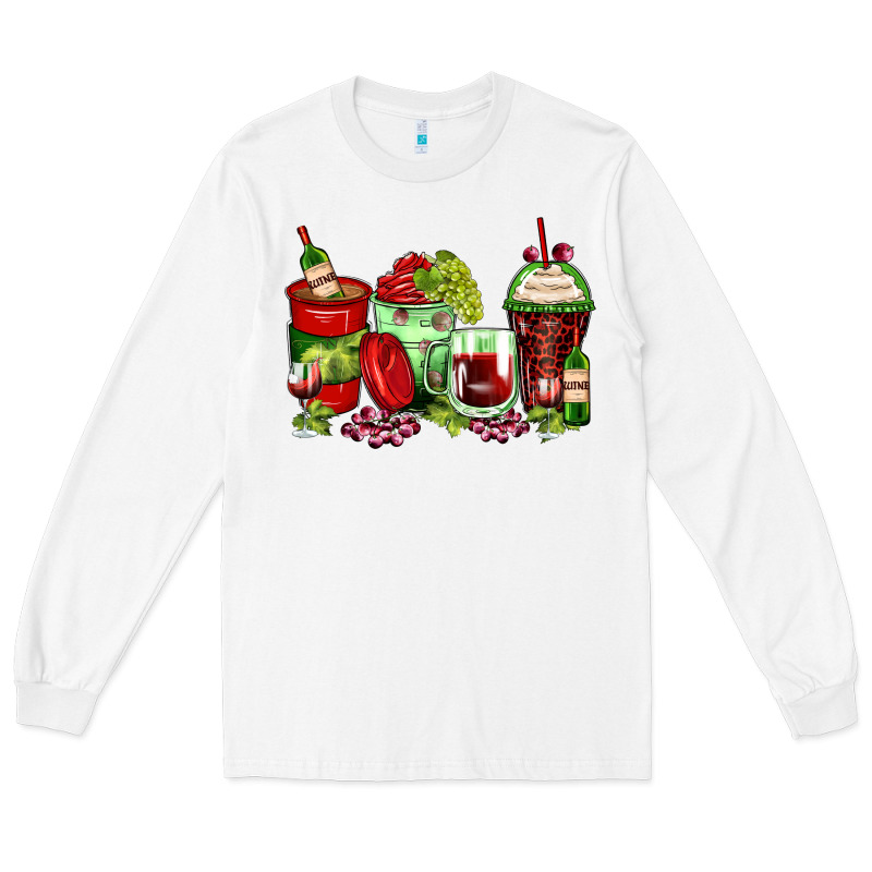 Wine Coffee Cups Long Sleeve Tee by Zillion Design Studio | Teevron