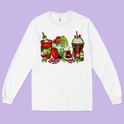 Wine Coffee Cups Long Sleeve Tee Designed By Zillion Design Studio