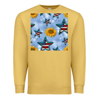 Antique Gold patriotic stars and sunflower Premium Sweatshirt - BundleAndBundleShop