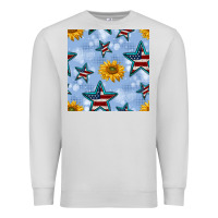 Dove Grey patriotic stars and sunflower Premium Sweatshirt - BundleAndBundleShop