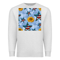 Oatmeal Heather patriotic stars and sunflower Premium Sweatshirt - BundleAndBundleShop
